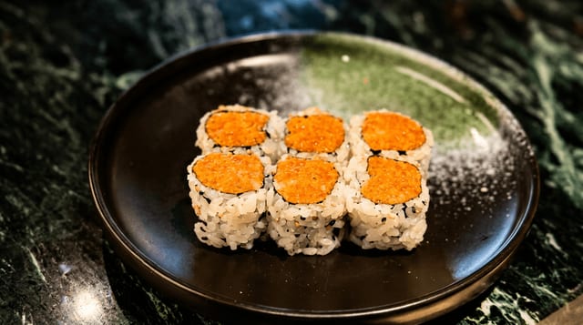 Spicy Crunch Salmon Roll.