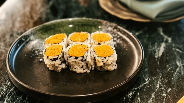 Spicy Crunch Yellowtail Roll.